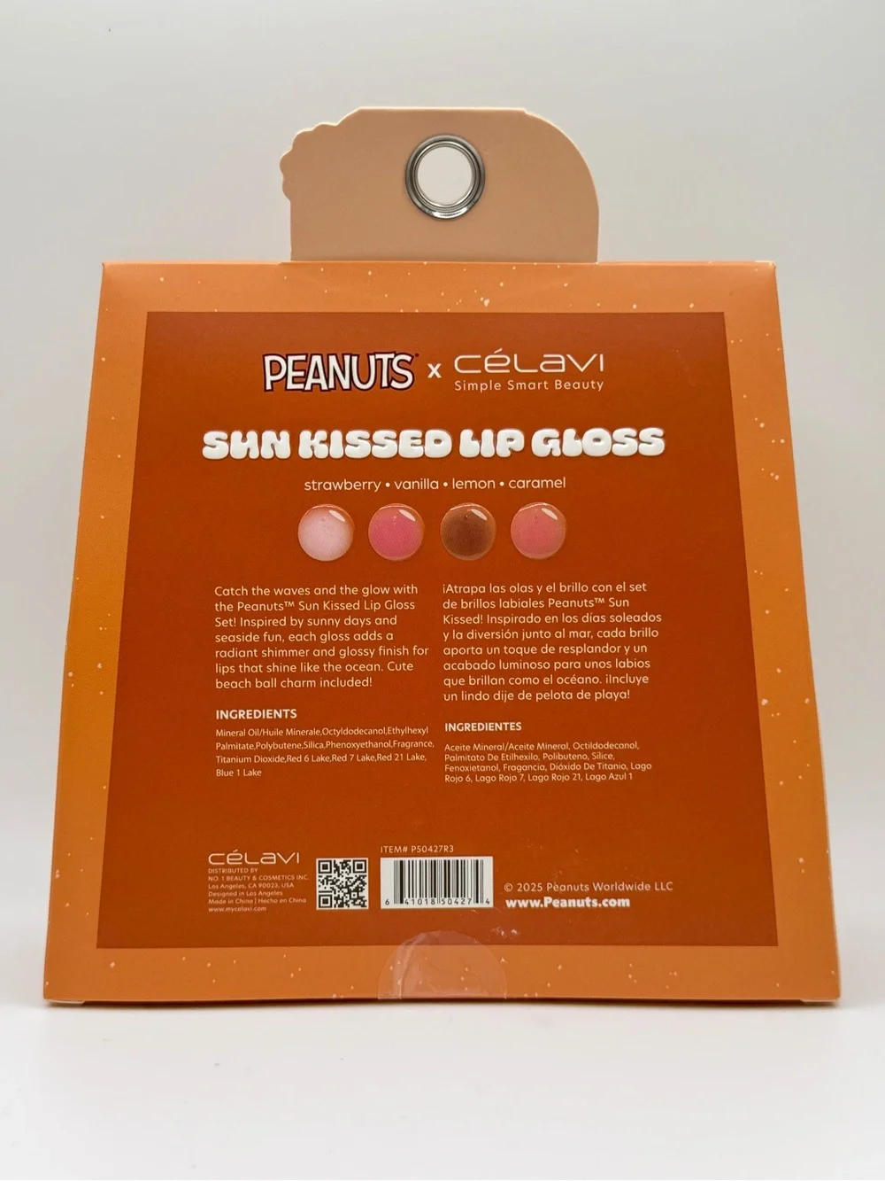 Peanuts x Celavi Snoopy Sun Kissed Lip Gloss Set 4 Pc Bonus Charm NWT